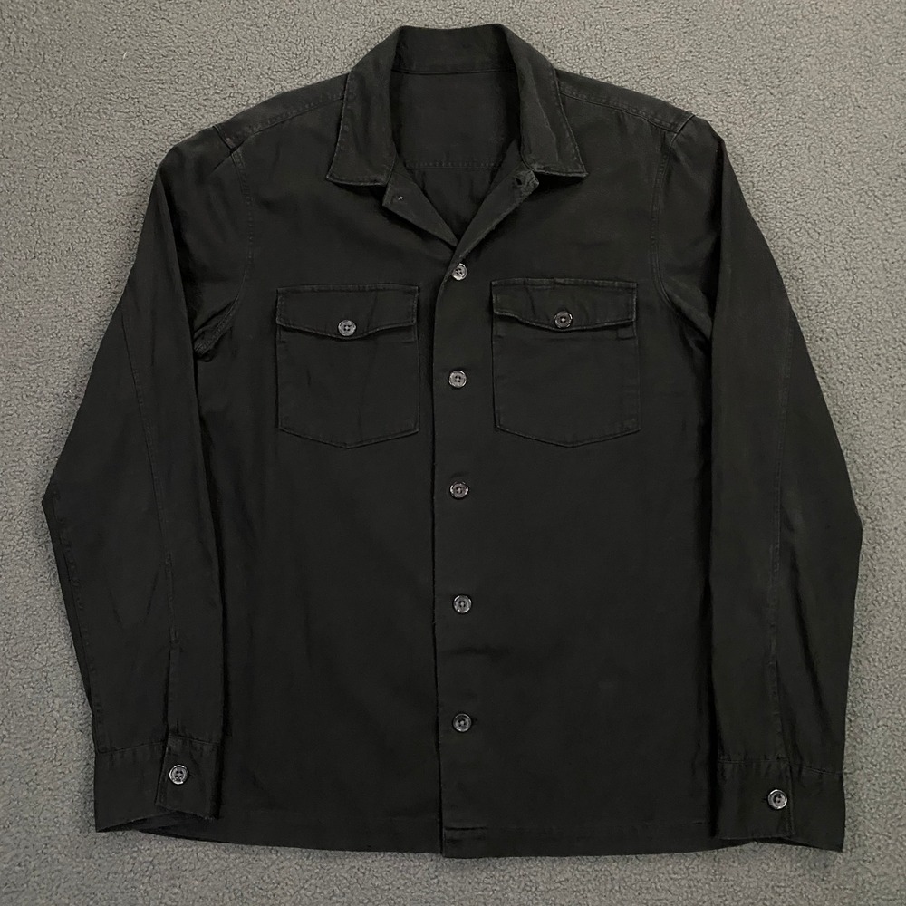 AllSaints Spotter LS Shirt FITS Mens Medium Relaxed Camp Collar Button Overshirt